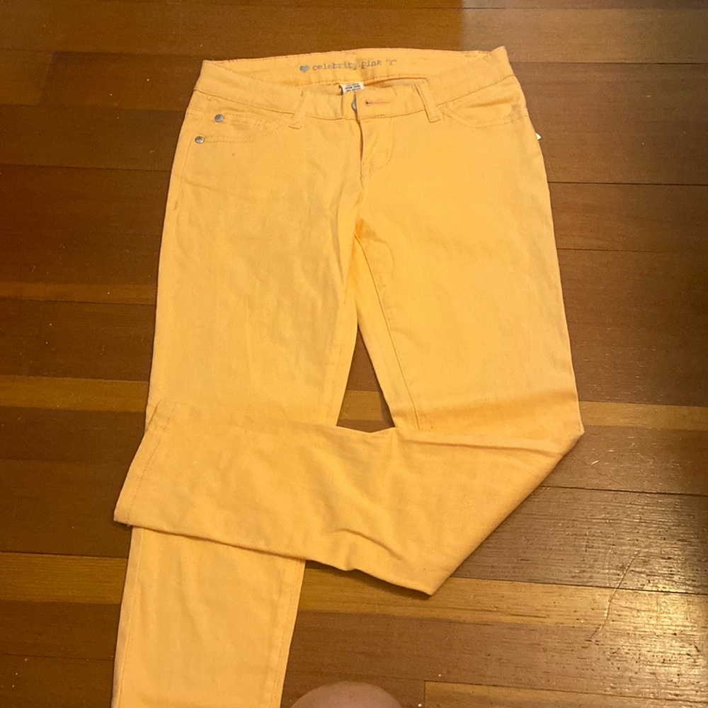 Coral skinny jeans
